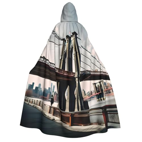 axzttupy Brooklyn Bridge S Print Erwachsene Kapuzenumhang Halloween Weihnachten Karneval Partys Mittelalter Motto Kostüm von axzttupy