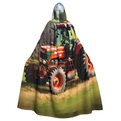 axzttupy Company Farm-Traktoren-Druck, Unisex, Halloween-Kapuzenumhang, volle Länge, für mittelalterliche Renaissance-Cosplay-Kostüme von axzttupy