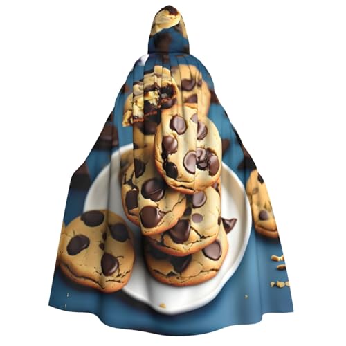 axzttupy Cookies Food Schokoladenstückchen Kekse Druck Erwachsene Kapuzenumhang Halloween Weihnachten Karneval Partys Mittelalter Thema Kostüm von axzttupy