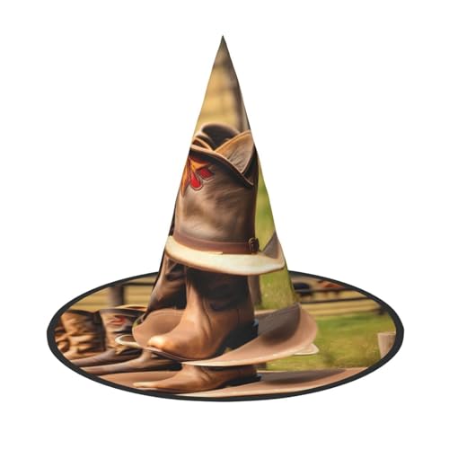 axzttupy Cowgirl-Stiefel-Hut in Bauernhöfen Druck Halloween Hexenhut Unisex Karneval Kostüm Zubehör Partys Cosplay und Festlich axzttupy Cowgirl-Stiefel-Hut in Bauernhöfen Druck Halloween Hexenhut Unisex Karneval Kostüm Zubehör Partys Cosplay und Festlich von axzttupy