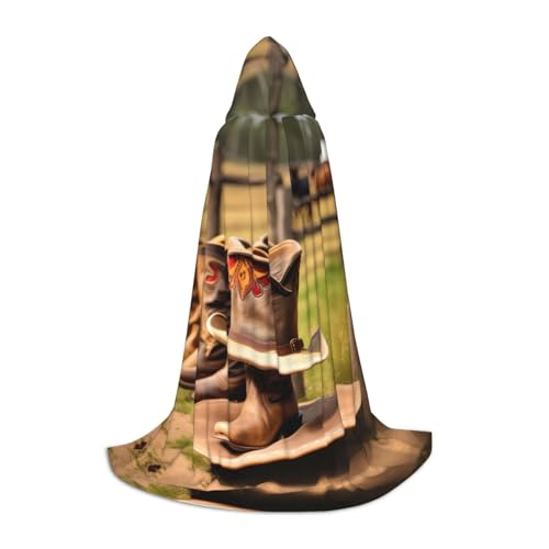 axzttupy Cowgirl-Stiefel-Hut mit Bauernhof-Aufdruck, Kapuzenumhang für Karneval, Halloween und Motto-Partys, bequemer Umhang axzttupy Cowgirl-Stiefel-Hut mit Bauernhof-Aufdruck, Kapuzenumhang für Karneval, Halloween und Motto-Partys, bequemer Umhang von axzttupy