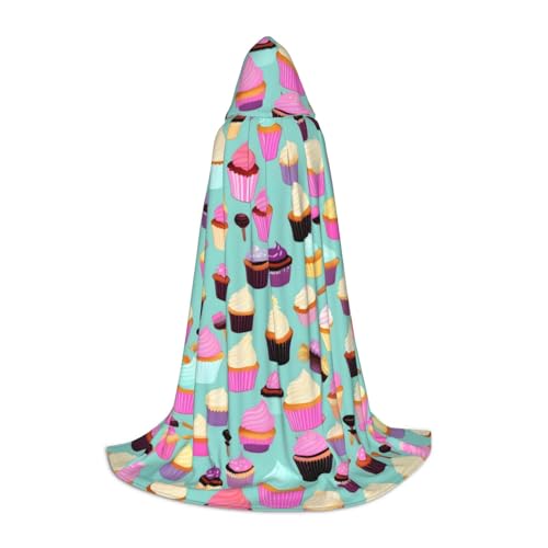 axzttupy Cupcake-Motiv, Unisex, mit Kapuze, Umhang in voller Länge, für Zauberer, Weihnachten, Karneval, Halloween, Cosplay axzttupy Cupcake-Motiv, Unisex, mit Kapuze, Umhang in voller Länge, für Zauberer, Weihnachten, Karneval, Halloween, Cosplay von axzttupy