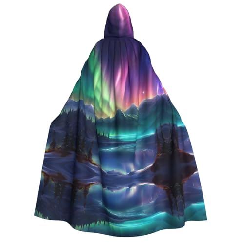 axzttupy Dark Northern Lights Print Adult Hooded Cloak Halloween Christmas Carnival Parties Medieval Theme Costume von axzttupy