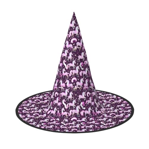 axzttupy Einhorn Rosa Druck Halloween Hexenhut Unisex Karneval Kostüm Zubehör Partys Cosplay und Festlich axzttupy Einhorn Rosa Druck Halloween Hexenhut Unisex Karneval Kostüm Zubehör Partys Cosplay und Festlich von axzttupy