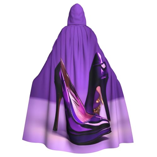 axzttupy Eleganter lila High Heels mit Lippenstift-Druck, Unisex, Halloween, Kapuzenumhang, volle Länge, für Mittelalter-Renaissance-Cosplay-Kostüme axzttupy Eleganter lila High Heels mit Lippenstift-Druck, Unisex, Halloween, Kapuzenumhang, volle Länge, für Mittelalter-Renaissance-Cosplay-Kostüme von axzttupy