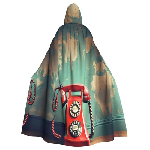axzttupy England UK Retro London Telefon Druck Unisex Halloween Kapuzenumhang volle Länge für Mittelalter Renaissance Cosplay Kostüme von axzttupy
