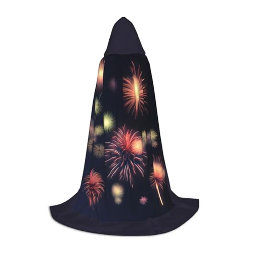 axzttupy Explosion Firework 3D-Druck Unisex Kapuzenumhang in voller Länge für Zauberer, Weihnachten, Karneval, Halloween, Cosplay von axzttupy