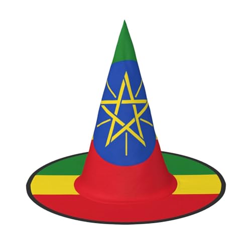 axzttupy Flagge von Äthiopien Druck Halloween Hexenhut Unisex Karneval Kostüm Zubehör Partys Cosplay und Festlich von axzttupy