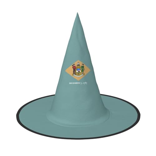 axzttupy Flagge von Delaware Druck Halloween Hexenhut Unisex Karneval Kostüm Zubehör Partys Cosplay und Festlich von axzttupy