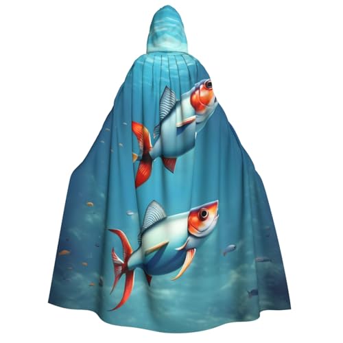 axzttupy Fliegender Fisch im Ozean Druck Erwachsenenkostüm mit Kapuze für Halloween, Weihnachten, Karneval, Partys, Mittelalter axzttupy Fliegender Fisch im Ozean Druck Erwachsenenkostüm mit Kapuze für Halloween, Weihnachten, Karneval, Partys, Mittelalter von axzttupy