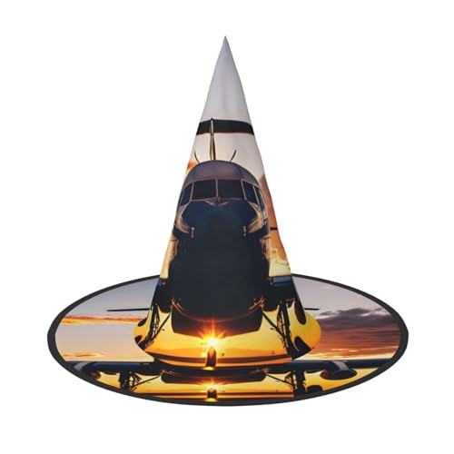axzttupy Flugzeugflugzeug bei Sonnenuntergang Druck Halloween Hexenhut Unisex Karneval Kostüm Zubehör Partys Cosplay und Festlich axzttupy Flugzeugflugzeug bei Sonnenuntergang Druck Halloween Hexenhut Unisex Karneval Kostüm Zubehör Partys Cosplay und Festlich von axzttupy