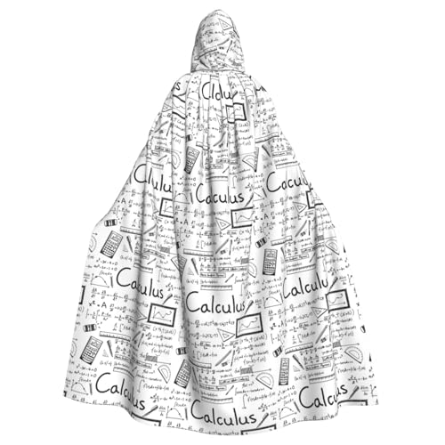 axzttupy Geek Taschenrechner, Mathematik-Druck, Unisex, Halloween, Kapuzenumhang, volle Länge, für mittelalterliche Renaissance-Cosplay-Kostüme von axzttupy