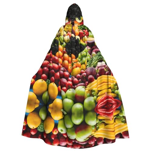axzttupy Gemüsesorte Früchte 1 Druck Unisex Halloween Kapuzenumhang volle Länge für Mittelalter Renaissance Cosplay Kostüme von axzttupy