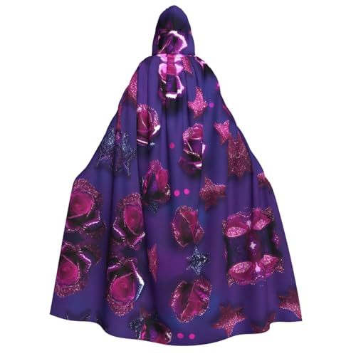 axzttupy Glitzer-Pailletten-Rosen-Druck, Erwachsenen-Kapuzenumhang, Halloween, Weihnachten, Karneval, Partys, Mittelalter-Kostüm axzttupy Glitzer-Pailletten-Rosen-Druck, Erwachsenen-Kapuzenumhang, Halloween, Weihnachten, Karneval, Partys, Mittelalter-Kostüm von axzttupy