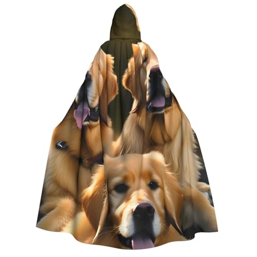 axzttupy Golden Retrievers Print Erwachsene Kapuzenumhang Halloween Weihnachten Karneval Partys Mittelalter Thema Kostüm von axzttupy