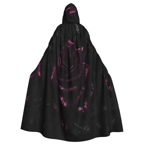 axzttupy Gothic-Rosen-Druck, Unisex, Halloween, Kapuzenumhang, volle Länge, für mittelalterliche Renaissance-Cosplay-Kostüme von axzttupy