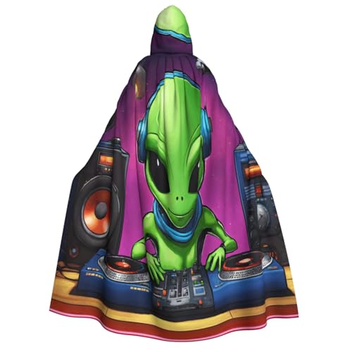 axzttupy Grüner Alien 2 Druck Erwachsene Kapuzenumhang Halloween Weihnachten Karneval Partys Mittelalter Thema Kostüm von axzttupy