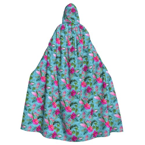 axzttupy Halloween-Kapuzenumhang mit Hello-Hawaii-Druck, Unisex, volle Länge, für Mittelalter-Renaissance-Cosplay-Kostüme von axzttupy
