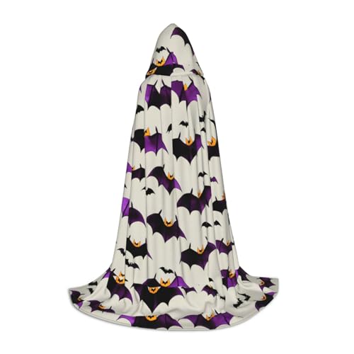 axzttupy Halloween-Umhang mit fliegendem lila Fledermaus-Druck, mit Kapuze, für Karneval, Halloween und Motto-Partys, bequemer Umhang axzttupy Halloween-Umhang mit fliegendem lila Fledermaus-Druck, mit Kapuze, für Karneval, Halloween und Motto-Partys, bequemer Umhang von axzttupy