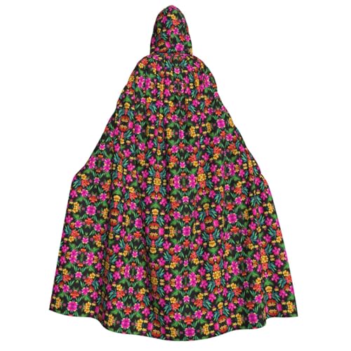 axzttupy Hawaiianischer Blumendruck, Erwachsenenumhang mit Kapuze, Halloween, Weihnachten, Karneval, Partys, Mittelalter-Kostüm von axzttupy