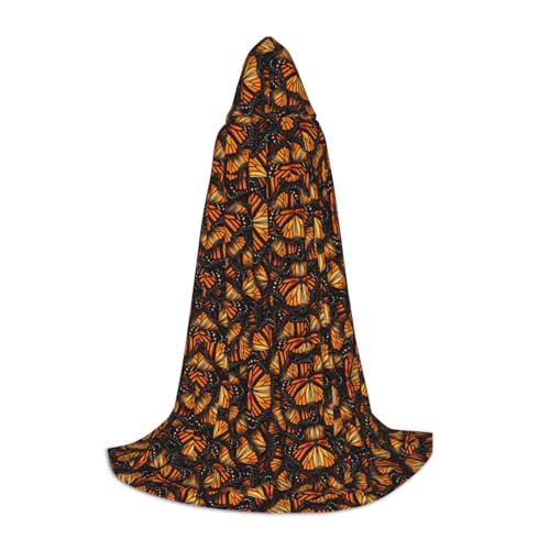 axzttupy Heaps Of Orange Monarch Butterflies Print Unisex Hooded Full Length Cloak For Wizard Christmas Carnival Halloween Cosplay von axzttupy