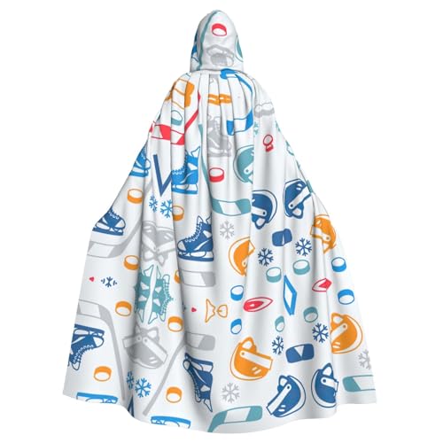 axzttupy Hockey-Elemente, kreativer gemusterter Druck, Unisex, Halloween-Kapuzenumhang, volle Länge, für Mittelalter-Renaissance-Cosplay-Kostüme von axzttupy