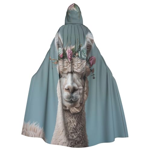 axzttupy I Love Alpacas 4 Print Unisex Halloween Kapuzenumhang volle Länge für Mittelalter Renaissance Cosplay Kostüme von axzttupy