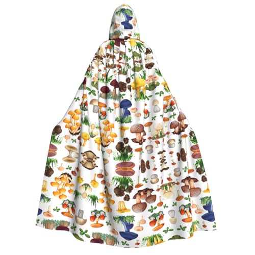 axzttupy Japanischer Malerei-Pilz-Druck, Erwachsenen-Kapuzenumhang, Halloween, Weihnachten, Karneval, Partys, Mittelalter-Kostüm von axzttupy