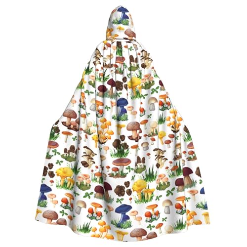 axzttupy Japanischer Malerei-Pilz-Druck, Unisex, Halloween-Kapuzenumhang, volle Länge, für mittelalterliche Renaissance-Cosplay-Kostüme von axzttupy