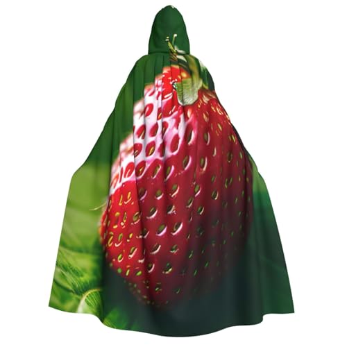 axzttupy Kapuzenumhang für Erwachsene, Erdbeer-Druck, Halloween, Weihnachten, Karneval, Partys, Mittelalter-Kostüm von axzttupy