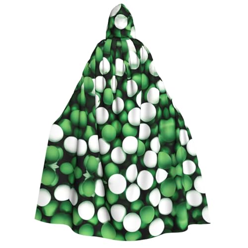 axzttupy Kapuzenumhang für Erwachsene, Fußball, Weiß, Grün, für Halloween, Weihnachten, Karneval, Partys, Mittelalter-Kostüm von axzttupy