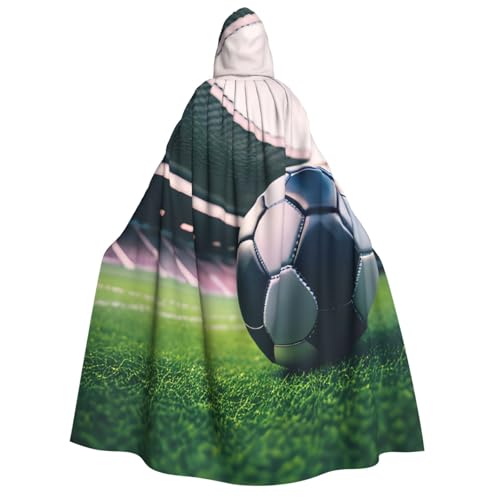 axzttupy Kapuzenumhang für Erwachsene, Fußball-Druck, Halloween, Weihnachten, Karneval, Partys, Mittelalter-Kostüm von axzttupy
