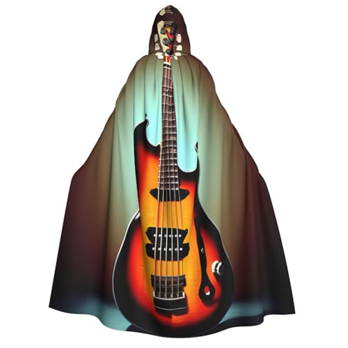 axzttupy Kapuzenumhang für Erwachsene, Gitarre, Bass, Musikinstrument, Druck, Halloween, Weihnachten, Karneval, Partys, Mittelalter-Kostüm von axzttupy