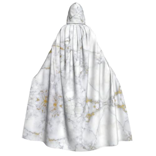 axzttupy Kapuzenumhang für Erwachsene, hellschwarz, Marmor-Druck, Halloween, Weihnachten, Karneval, Partys, Mittelalter-Kostüm von axzttupy