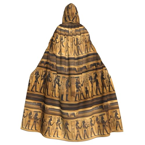axzttupy Kapuzenumhang mit Ägypten-Hieroglyphen, Unisex, Halloween, volle Länge, für Mittelalter-Renaissance-Cosplay-Kostüme von axzttupy