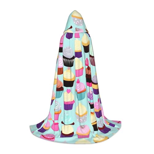 axzttupy Kapuzenumhang mit Cupcake-Motiv, für Karneval, Halloween und Motto-Partys, bequemer Umhang axzttupy Kapuzenumhang mit Cupcake-Motiv, für Karneval, Halloween und Motto-Partys, bequemer Umhang von axzttupy