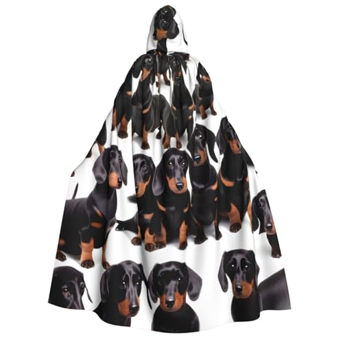 axzttupy Kapuzenumhang mit Dackel-Motiv, für Erwachsene, für Halloween, Weihnachten, Karneval, Partys, Mittelalter-Kostüm von axzttupy