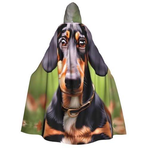 axzttupy Kapuzenumhang mit Dackel-Motiv, für Erwachsene, für Halloween, Weihnachten, Karneval, Partys, Mittelalter von axzttupy