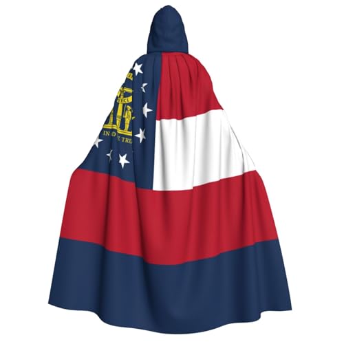 axzttupy Kapuzenumhang mit Georgia-Flagge, für Erwachsene, Halloween, Weihnachten, Karneval, Partys, Mittelalter-Kostüm von axzttupy