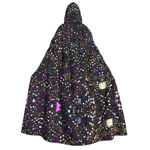 axzttupy Kapuzenumhang mit Glitzer-Pailletten, für Erwachsene, Halloween, Weihnachten, Karneval, Partys, Mittelalter-Kostüm von axzttupy