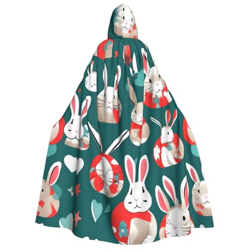axzttupy Kapuzenumhang mit Hasen-Motiv, für Erwachsene, Halloween, Weihnachten, Karneval, Partys, Mittelalter-Kostüm von axzttupy