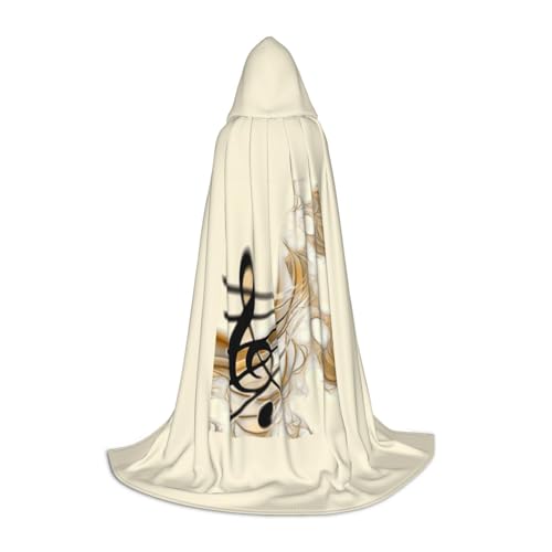 axzttupy Kapuzenumhang mit Musiknoten-Druck, für Karneval, Halloween und Motto-Partys, bequemer Umhang axzttupy Kapuzenumhang mit Musiknoten-Druck, für Karneval, Halloween und Motto-Partys, bequemer Umhang von axzttupy
