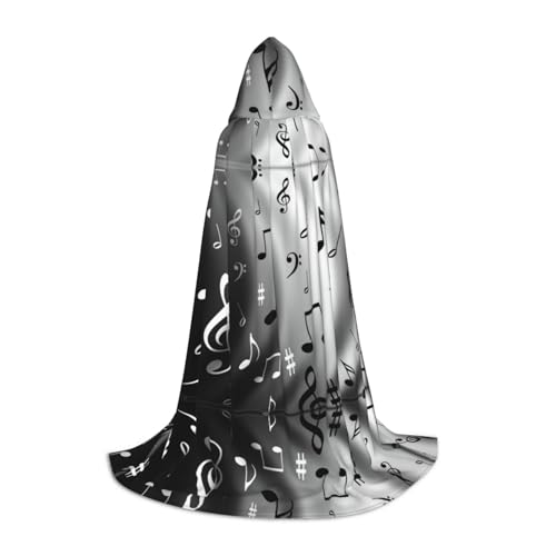 axzttupy Kapuzenumhang mit Musiknoten-Druck, für Karneval, Halloween und Motto-Partys, bequemer Umhang axzttupy Kapuzenumhang mit Musiknoten-Druck, für Karneval, Halloween und Motto-Partys, bequemer Umhang von axzttupy