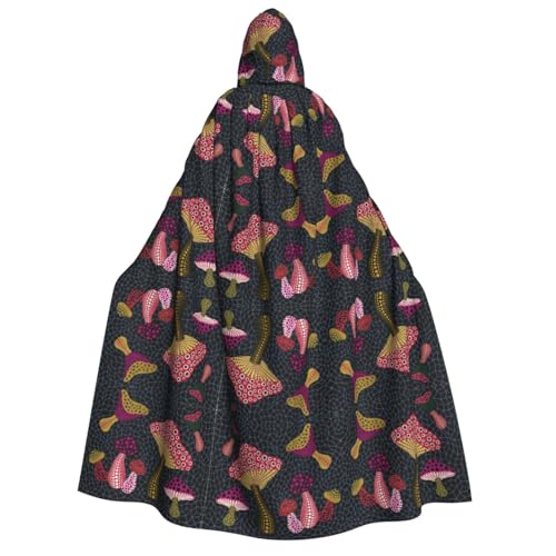 axzttupy Kapuzenumhang mit Pilzdruck für Erwachsene, Halloween, Weihnachten, Karneval, Partys, Mittelalter-Kostüm von axzttupy