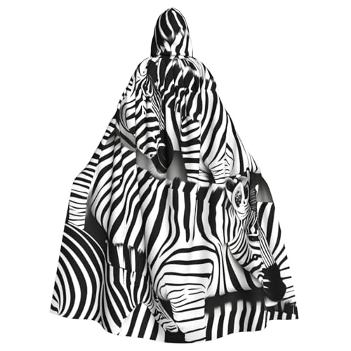 axzttupy Kapuzenumhang mit Zebramuster für Damen und Herren, für Halloween, Karneval, Cosplay und Mottopartys axzttupy Kapuzenumhang mit Zebramuster für Damen und Herren, für Halloween, Karneval, Cosplay und Mottopartys von axzttupy