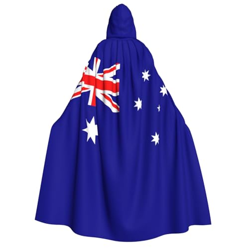 axzttupy Kapuzenumhang mit australischer Flagge, für Erwachsene, Halloween, Weihnachten, Karneval, Partys, Mittelalter von axzttupy