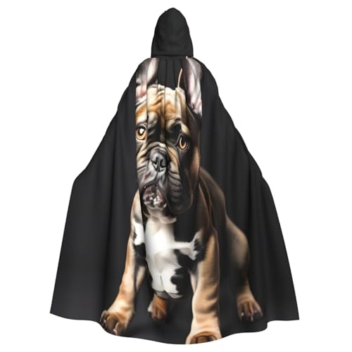 axzttupy Kapuzenumhang mit langen Ohren, französische Bulldogge, Unisex, Halloween, volle Länge, für Mittelalter-Renaissance-Cosplay-Kostüme von axzttupy