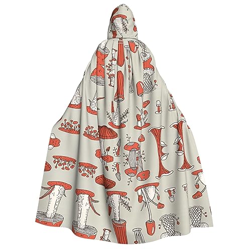 axzttupy Kapuzenumhang mit rotem Pilz-Druck, für Halloween, Cosplay, Karneval und Maskerade-Partys, Uni, Umhang axzttupy Kapuzenumhang mit rotem Pilz-Druck, für Halloween, Cosplay, Karneval und Maskerade-Partys, Uni, Umhang von axzttupy