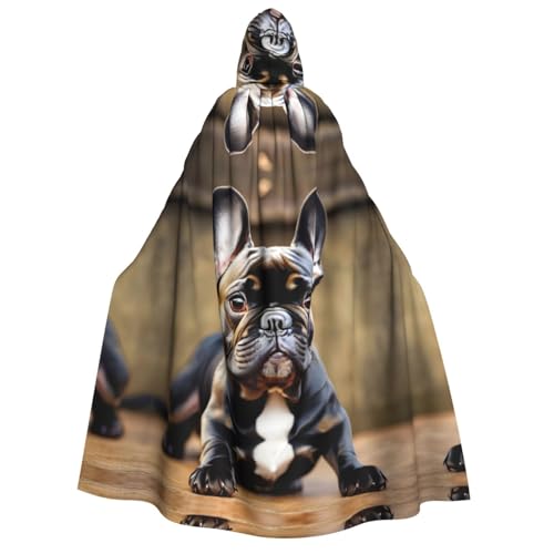 axzttupy Kapuzenumhang mit süßem Bulldoggen-Druck, für Halloween, Cosplay, Karneval und Maskerade-Partys, Uni-Umhang axzttupy Kapuzenumhang mit süßem Bulldoggen-Druck, für Halloween, Cosplay, Karneval und Maskerade-Partys, Uni-Umhang von axzttupy