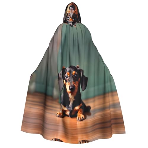axzttupy Kapuzenumhang mit süßem Dackel-Druck, für Halloween, Cosplay, Karneval und Maskerade-Partys, Uni-Umhang axzttupy Kapuzenumhang mit süßem Dackel-Druck, für Halloween, Cosplay, Karneval und Maskerade-Partys, Uni-Umhang von axzttupy